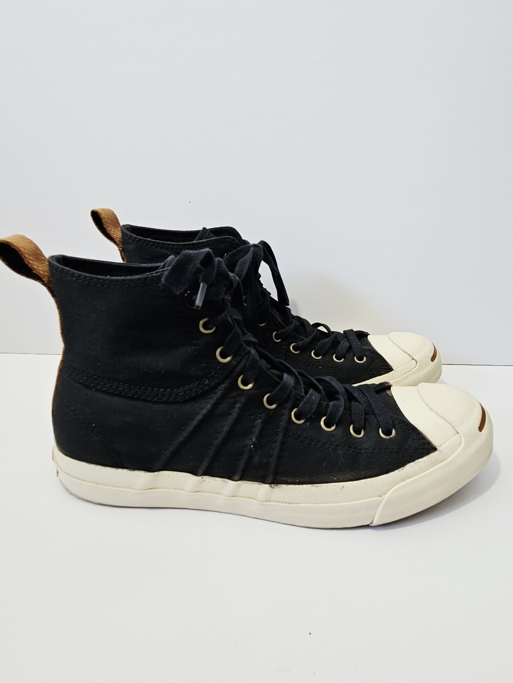 Converse Jack Purcell Shoes Size 10 Black Lace Up High Top Unisex Duck Boot